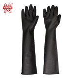 威蝶 55cmA-1黑色标准中厚劳保手套乳胶防水耐磨耐酸碱加长手套 55厘米中厚