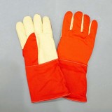 劳卫士 FGW-LWS-019桔红阻燃布手掌芳纶棉手套防高温300℃ 防切割
