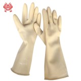 威蝶 45cmA-1白色标准中厚劳保手套乳胶防水防污耐磨耐酸碱防腐蚀加长手套 中厚