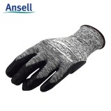 安思尔 11-801 通用型丁腈涂层防滑抗撕裂机械手套黑灰色手套劳保