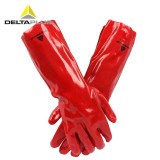 代尔塔 201402 PVC防化手套加强硫化耐酸碱针织内衬40厘米防寒劳保工作手套