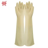 威蝶 60cmA-1白色标准中厚劳保手套乳胶防水耐磨耐酸碱加长手套 60厘米中厚