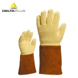 代尔塔 203008防烫手套 短时耐高温250℃工业芳纶防切割抗撕裂热处理棉质衬里手套
