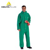 代尔塔401015防化服 PVC涂层液密连体防护服 CO600耐酸碱防护服