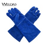 威特仕 10-2054 常规烧焊手套 焊工手套电焊手套长款彩蓝色长袖筒款