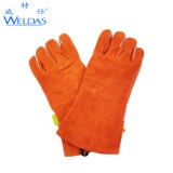威特仕 10-2101 锈橙色斜拇指款电焊手套 全套手指无缝防火耐磨隔热