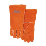 威特仕 10-0100锈橙色焊工手套 防火阻燃电焊斜拇指款手套